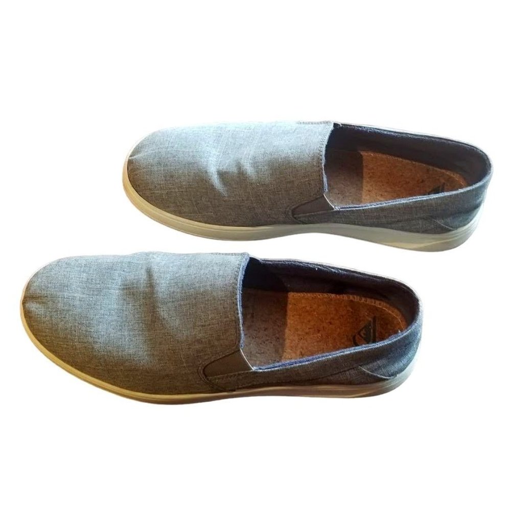 Quiksilver Harbor Wharf Slip-On Tennis Deck Shoes Mens 9 - Grey White ab577 NEW